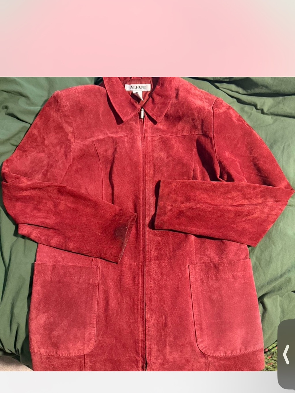 Alfani Red Suede Zip Jacket